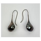 TH .925 Sterling Silver stamped teardrop earrings