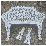 Wrought Iron Bench - Back Legs Need Repair