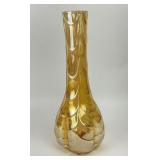 Marigold Carnival Glass Vase Art Deco