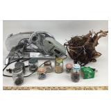 Rival Food Slicer, Wooden Bramble Lamp, Gerber Jar