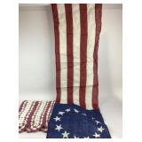 Betsy Ross Style Flag Banner, Crochet Blanket