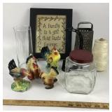 Rooster Figurines, Salt/Pepper, Kitchen Items, Fra