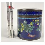Antique Chinese cloisonne round box, Qing Dynasty