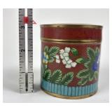 Antique Chinese cloisonne round box, Qing Dynasty
