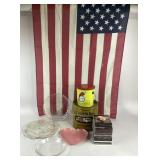 American Flag, CDs, St. Laurent Tin, Glassware