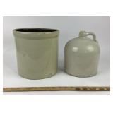 Stoneware Crock And Jug