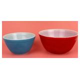 Pyrex Mixing Bowls Red, Blue