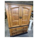 Wood Wardrobe With 2 Doors & 6 Drawers 17 in. X