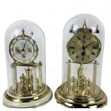 Schatz, Elgin Anniversary Clocks With Glass Domes