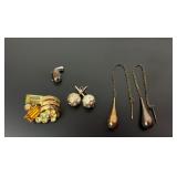 .925 Sterling Silver Stamped Drop earrings 1.95g