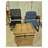 Rolling Office Chair With Mesh Back, Wood