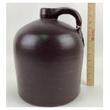 Two gallon grown glazed stoneware brown crock