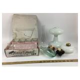 Anchor Hocking Serva Snack Set, White Milk Glass L