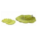 Portuguese Yellow Leaf-Shaped Ceramic Dishes