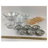 Glass Bowls, Amber Candy Dishes, Metal Molds