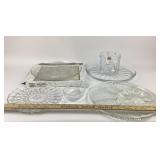 Bohemian Crystal Bowl, Glass Trays, Dish