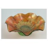 Northwood Star of David & Bows carnival glass