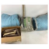 Moving Blankets, Wood Trim, Pea Gravel