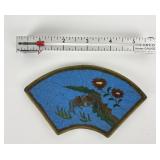 Antique Japanese cloisonne fan-shaped tray with