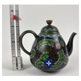 Antique Japanese small teapot, with silver foil