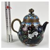 Antique Japanese small teapot, enameled with