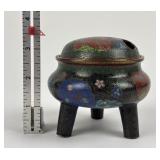 Antique Japanese cloisonne tripod censer,