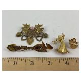 Gold Toned Angel Brooch Pin Collection