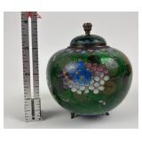 Fine Japanese ginbari enameled cloisonne jar