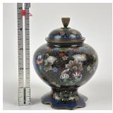 Very fine Japanese cloisonne footed jar, Meiji