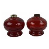 Red Glass Oil Lamp Bases