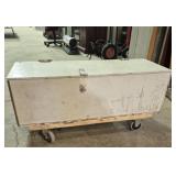 Wood Storage Box Mounted On Wheels 16 in. X 42