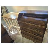 Wood Drop Front Secretary Desk With 4 Drawers -