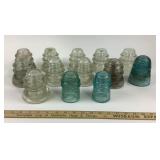 Glass Insulators in Clear and Aqua Colors