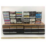 Cassette Tapes With 1960s-80s Music, Storage Cases