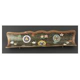 Antique Japanese cloisonne pen or brush tray,