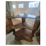 Wood Corner Shelf 4 Tier With Scalloped Front 18