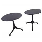 Wood Oval Side Tables (2) 19 in. X 15 in. X 21