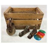 Wood Crate, Pulley, Hand Planes, Light Covers