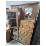 Oak Side By Side Secretary Bookcase 37 in. X 11