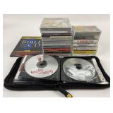 Music CDs (some sealed) and Case, Cassette Tapes