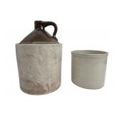 Stoneware Jug And Crock By Logan Pottery Co.