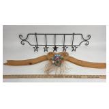 Metal Star Wall Rack, Wooden Heart Decoration