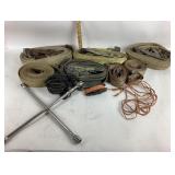 Ratchet Straps, Tow Straps, 4-Way Lug Wrench