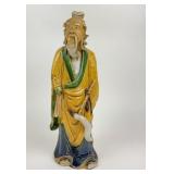 Large antique Chinese mudman figure, 13.5 inches