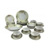 Hand-Painted Floral China Dinnerware Set