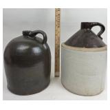 Stoneware Jugs with Handles, Brown and Glazed
