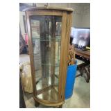 Corner Lighted Curio Cabinet With Glass Shelves