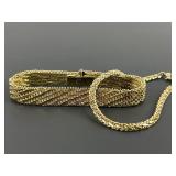 2 Gold Toned Tennis Bracelets