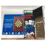 Poker Chip Set & 17 Inch Dartboard