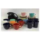 Fiesta Dinnerware Cups Saucers Pitcher